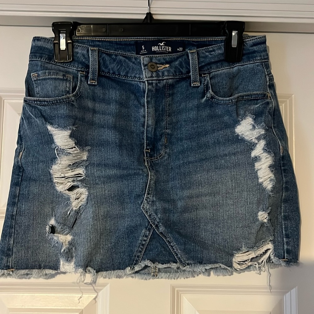 Hollister Distressed Mini Jean Skirt